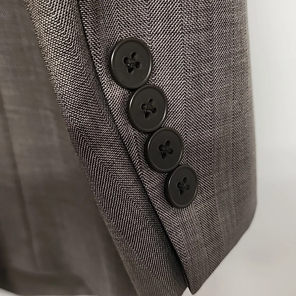 Oscar de la Renta Vintage Men's 100% Wool Suit in Grayish Taupe Sz 44L W38 WOW!